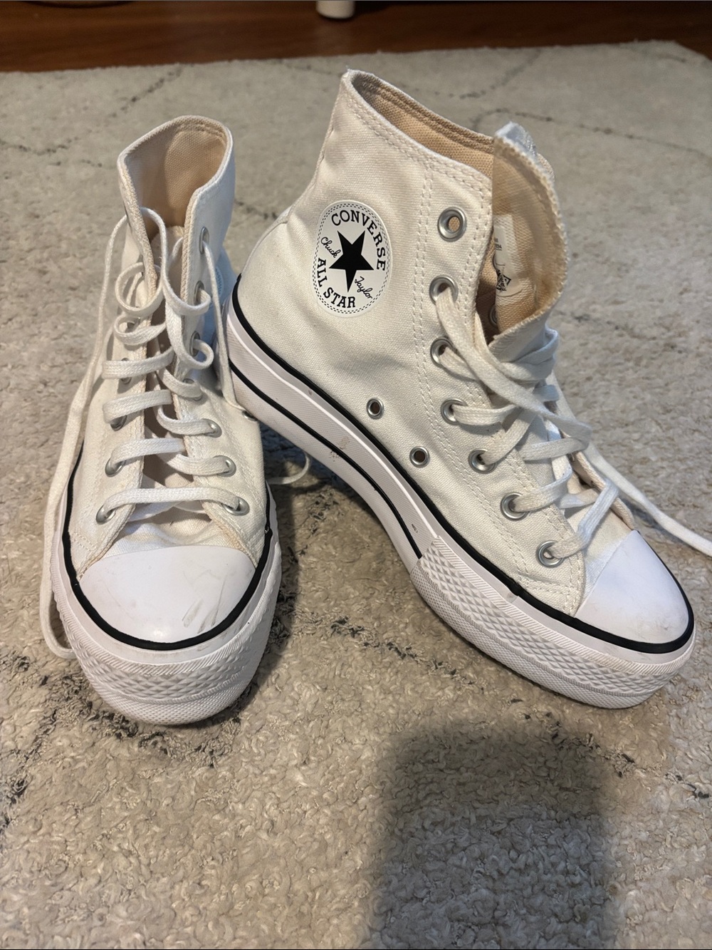 Converse All Star High Top Sneakers - White with Black Trim